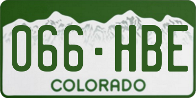CO license plate 066HBE
