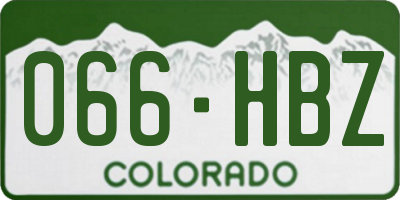 CO license plate 066HBZ