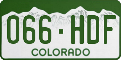 CO license plate 066HDF
