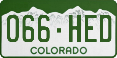 CO license plate 066HED