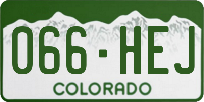 CO license plate 066HEJ