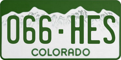CO license plate 066HES
