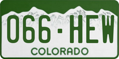 CO license plate 066HEW