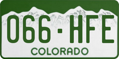 CO license plate 066HFE