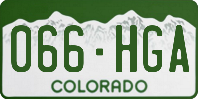CO license plate 066HGA