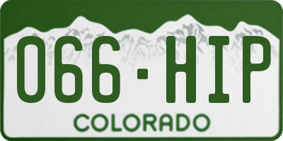 CO license plate 066HIP