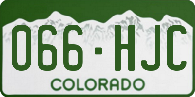 CO license plate 066HJC