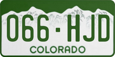 CO license plate 066HJD