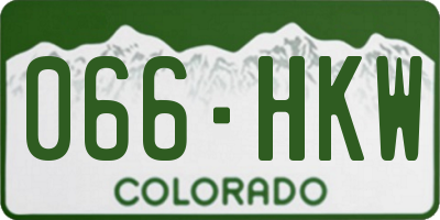 CO license plate 066HKW