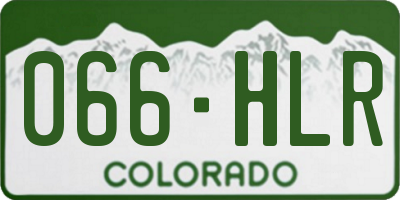 CO license plate 066HLR