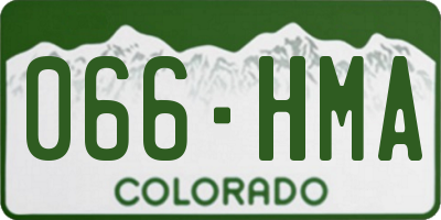 CO license plate 066HMA