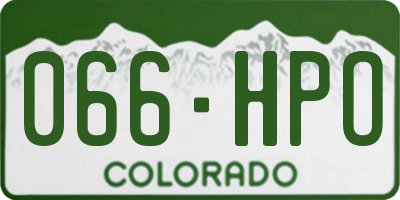CO license plate 066HPO