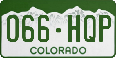 CO license plate 066HQP