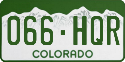 CO license plate 066HQR