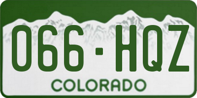 CO license plate 066HQZ