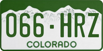 CO license plate 066HRZ