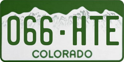 CO license plate 066HTE