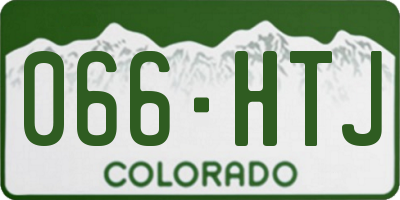 CO license plate 066HTJ