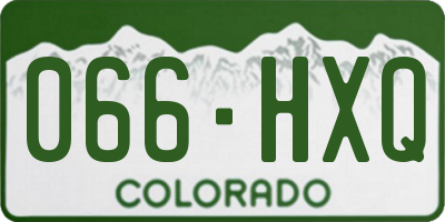 CO license plate 066HXQ