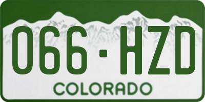 CO license plate 066HZD