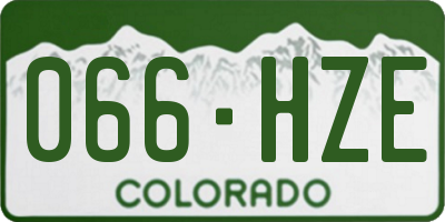 CO license plate 066HZE