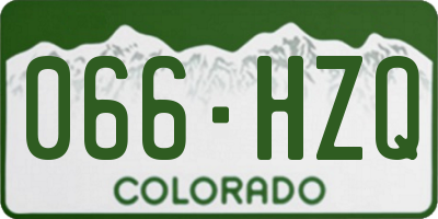 CO license plate 066HZQ