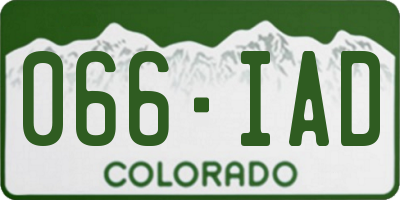 CO license plate 066IAD