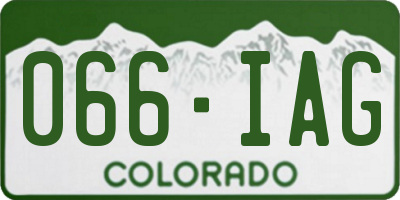 CO license plate 066IAG
