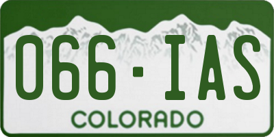 CO license plate 066IAS