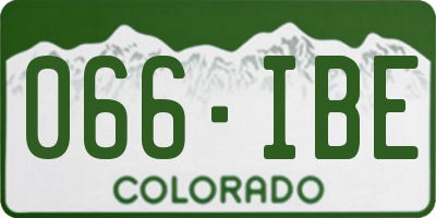 CO license plate 066IBE