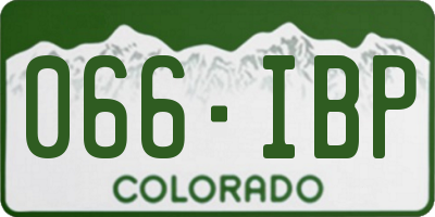 CO license plate 066IBP