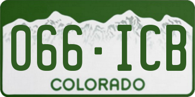 CO license plate 066ICB
