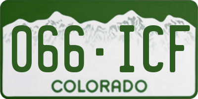 CO license plate 066ICF