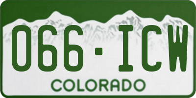 CO license plate 066ICW