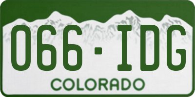CO license plate 066IDG