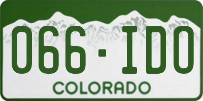 CO license plate 066IDO