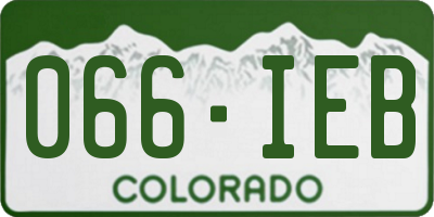 CO license plate 066IEB