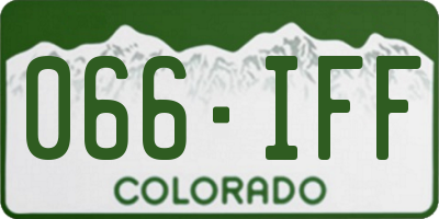 CO license plate 066IFF