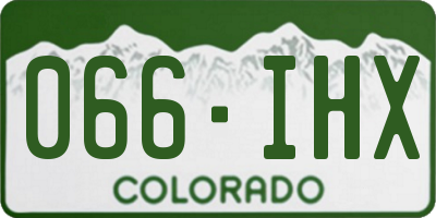 CO license plate 066IHX