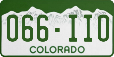 CO license plate 066IIO