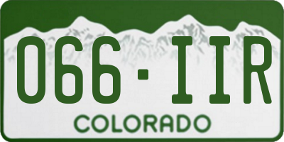 CO license plate 066IIR