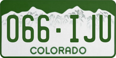 CO license plate 066IJU
