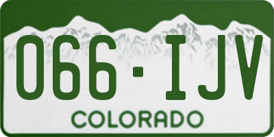 CO license plate 066IJV