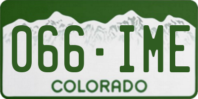 CO license plate 066IME