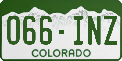 CO license plate 066INZ