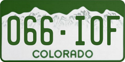 CO license plate 066IOF