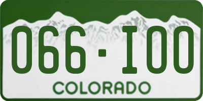 CO license plate 066IOO