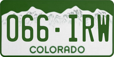 CO license plate 066IRW