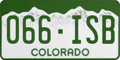 CO license plate 066ISB