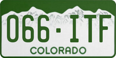 CO license plate 066ITF